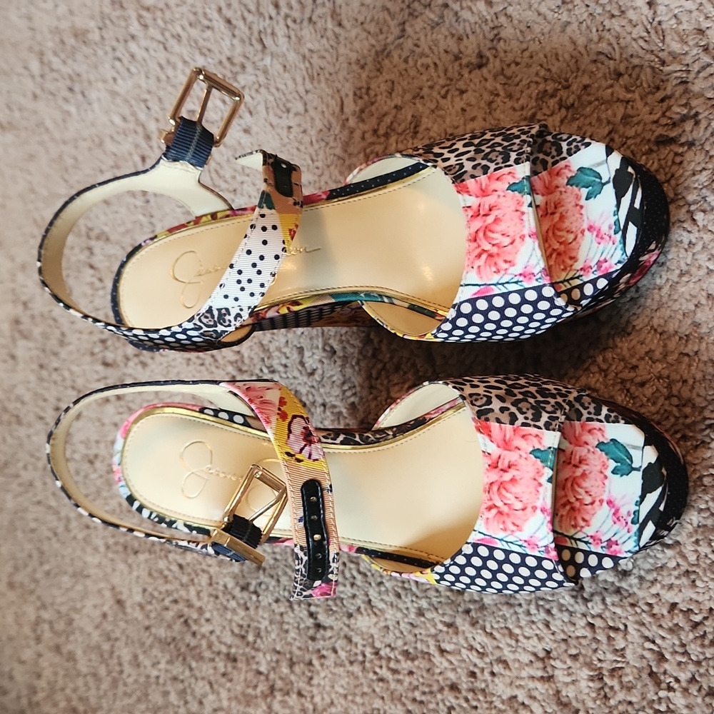 Jessica Simpson patchwork wedge